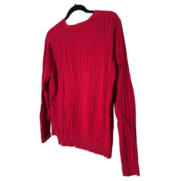 Kim Rogers Crew Neck Ribbed Red Sweater Sz XL - Picture 3 of 5